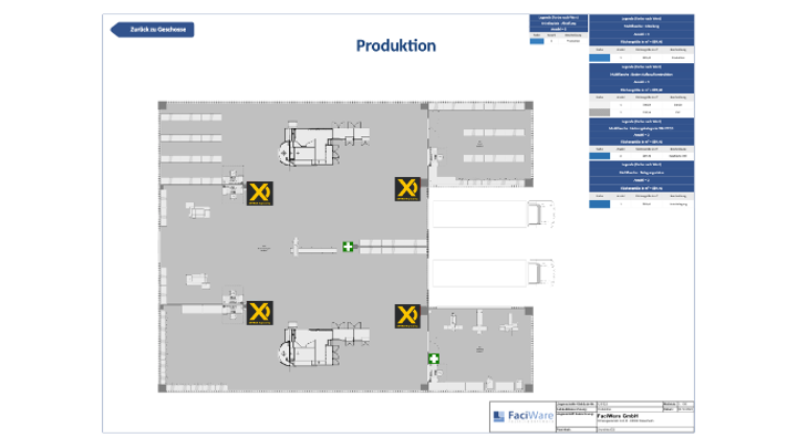 FaciPlan production facility planning screen